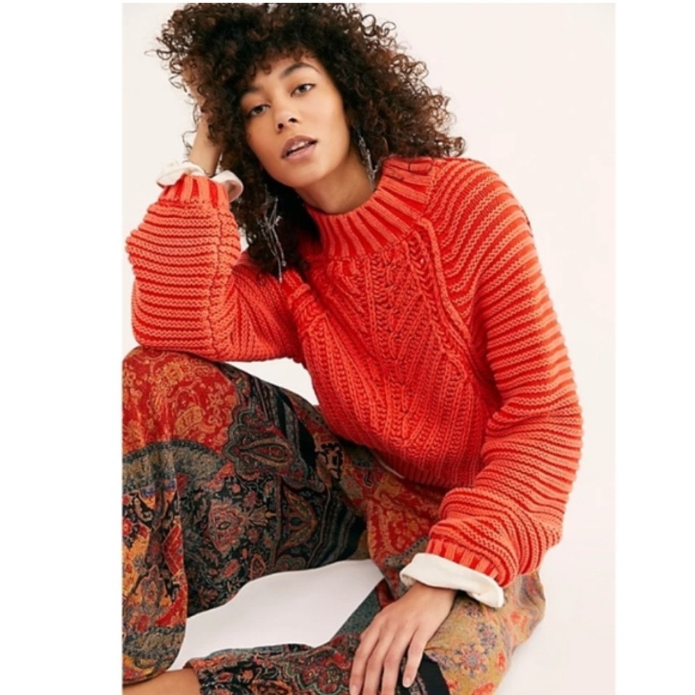 Free People Mock Neck Sweetheart Sweater